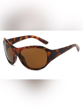 Internet Celebrity Tortoiseshell Sunglasses - Brown Lenses